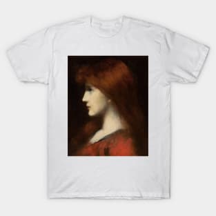 Red Haired Woman in Profile by Jean-Jacques Henner T-Shirt